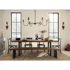 Canebrake 6-Light Matte Black Farmhouse Chandelier Light by Progress Lighting -Progress Lighting Shop matte black progress lighting chandeliers p400292 31m 1f 1000