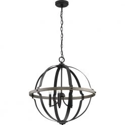 Lockhart 5-Light Matte Black Farmhouse Sphere Pendant Hanging Light by Progress Lighting -Progress Lighting Shop matte black progress lighting chandeliers p500279 031 4f 1000