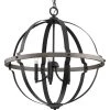 Lockhart 5-Light Matte Black Farmhouse Sphere Pendant Hanging Light by Progress Lighting