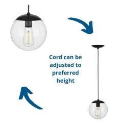 Atwell 1-Light Matte Black Clear Glass Globe Modern Large Pendant Hanging Light by Progress Lighting -Progress Lighting Shop matte black progress lighting chandeliers p500311 031 44 1000