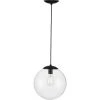 Atwell 1-Light Matte Black Clear Glass Globe Modern Large Pendant Hanging Light by Progress Lighting -Progress Lighting Shop matte black progress lighting chandeliers p500311 031 64 1000