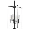 Kellwyn 4-Light Matte Black Clear Glass Transitional Foyer Pendant Light by Progress Lighting -Progress Lighting Shop matte black progress lighting chandeliers p500315 031 64 1000