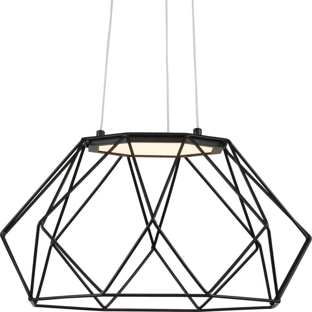 Geodesic LED Collection 1-Light Matte Black Modern Hanging Pendant Light by Progress Lighting 3 Geodesic LED Collection 1-Light Matte Black Modern Hanging Pendant Light by Progress Lighting