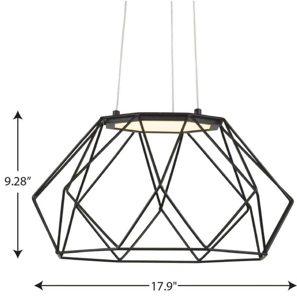 Geodesic LED Collection 1-Light Matte Black Modern Hanging Pendant Light by Progress Lighting 4 Geodesic LED Collection 1-Light Matte Black Modern Hanging Pendant Light by Progress Lighting - Image 2