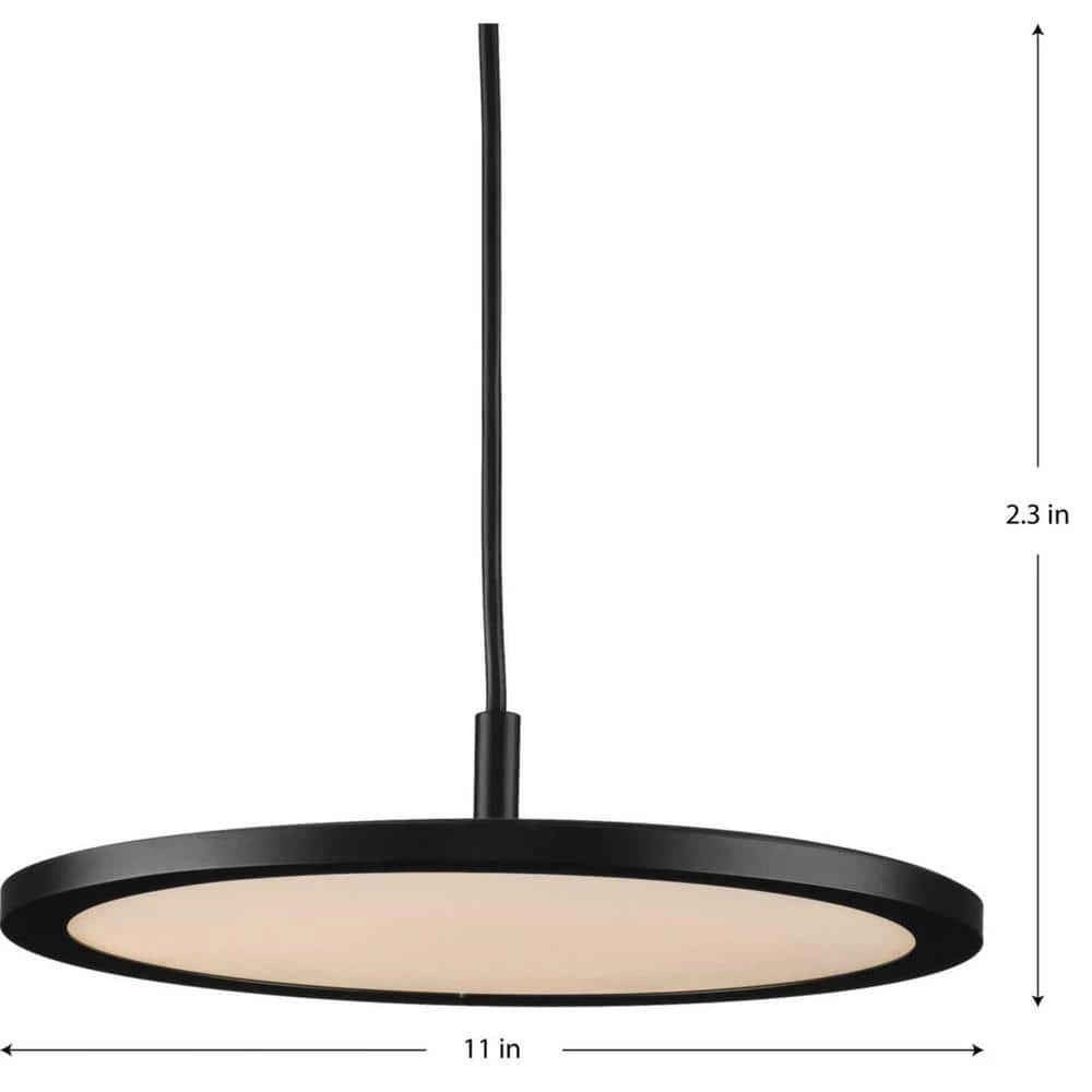 Everlume 20-Watt Integrated LED 1-Light for Kitchen Matte Black Modern Integrated LED Pendant Light for Kitchen by Progress Lighting 7 Everlume 20-Watt Integrated LED 1-Light for Kitchen Matte Black Modern Integrated LED Pendant Light for Kitchen by Progress Lighting - Image 5