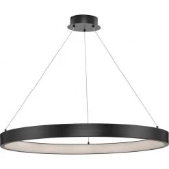 Inverse 35-Watt Integrated LED Matte Black Modern Standard Pendant with Shade by Progress Lighting