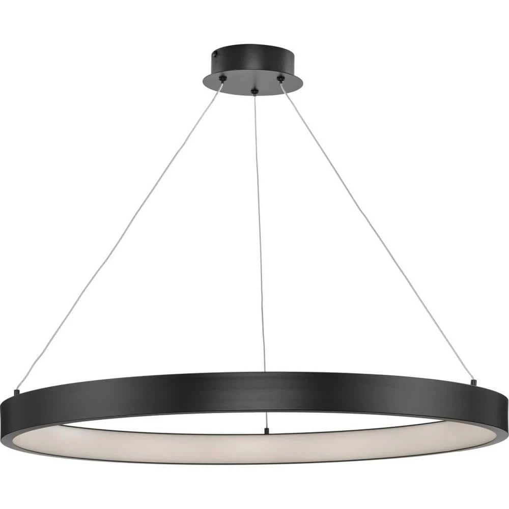 Inverse 35-Watt Integrated LED Matte Black Modern Standard Pendant with Shade by Progress Lighting 3 Inverse 35-Watt Integrated LED Matte Black Modern Standard Pendant with Shade by Progress Lighting