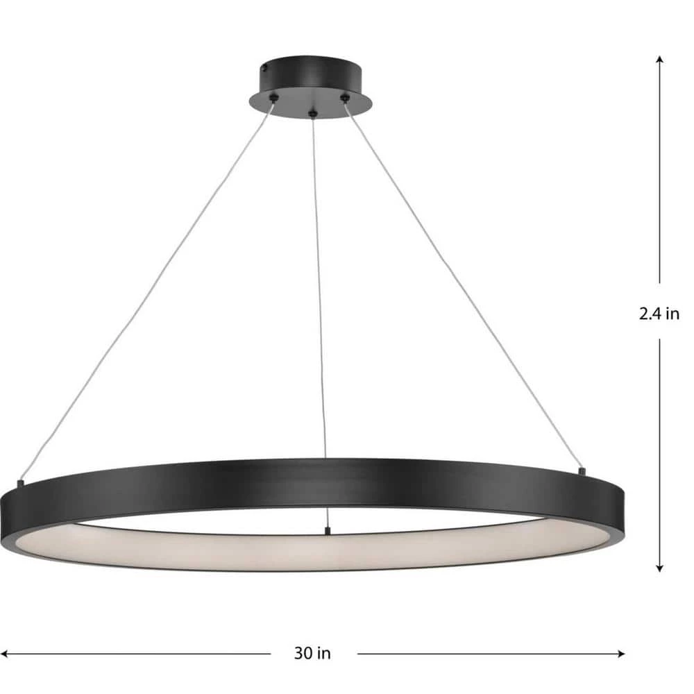 Inverse 35-Watt Integrated LED Matte Black Modern Standard Pendant with Shade by Progress Lighting 5 Inverse 35-Watt Integrated LED Matte Black Modern Standard Pendant with Shade by Progress Lighting - Image 3