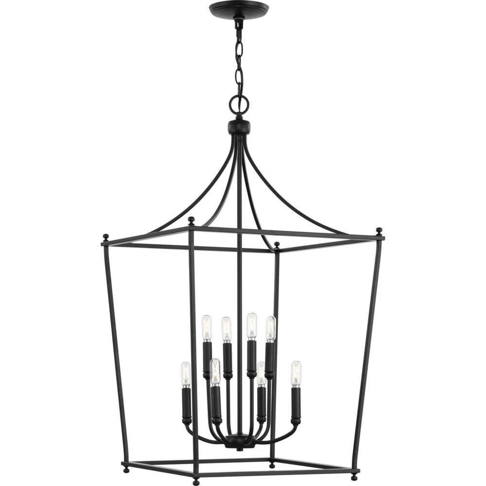Parkhurst 20 in. 8-Light Matte Black New Traditional Chandelier for Foyer by Progress Lighting 9 Parkhurst 20 in. 8-Light Matte Black New Traditional Chandelier for Foyer by Progress Lighting - Image 7