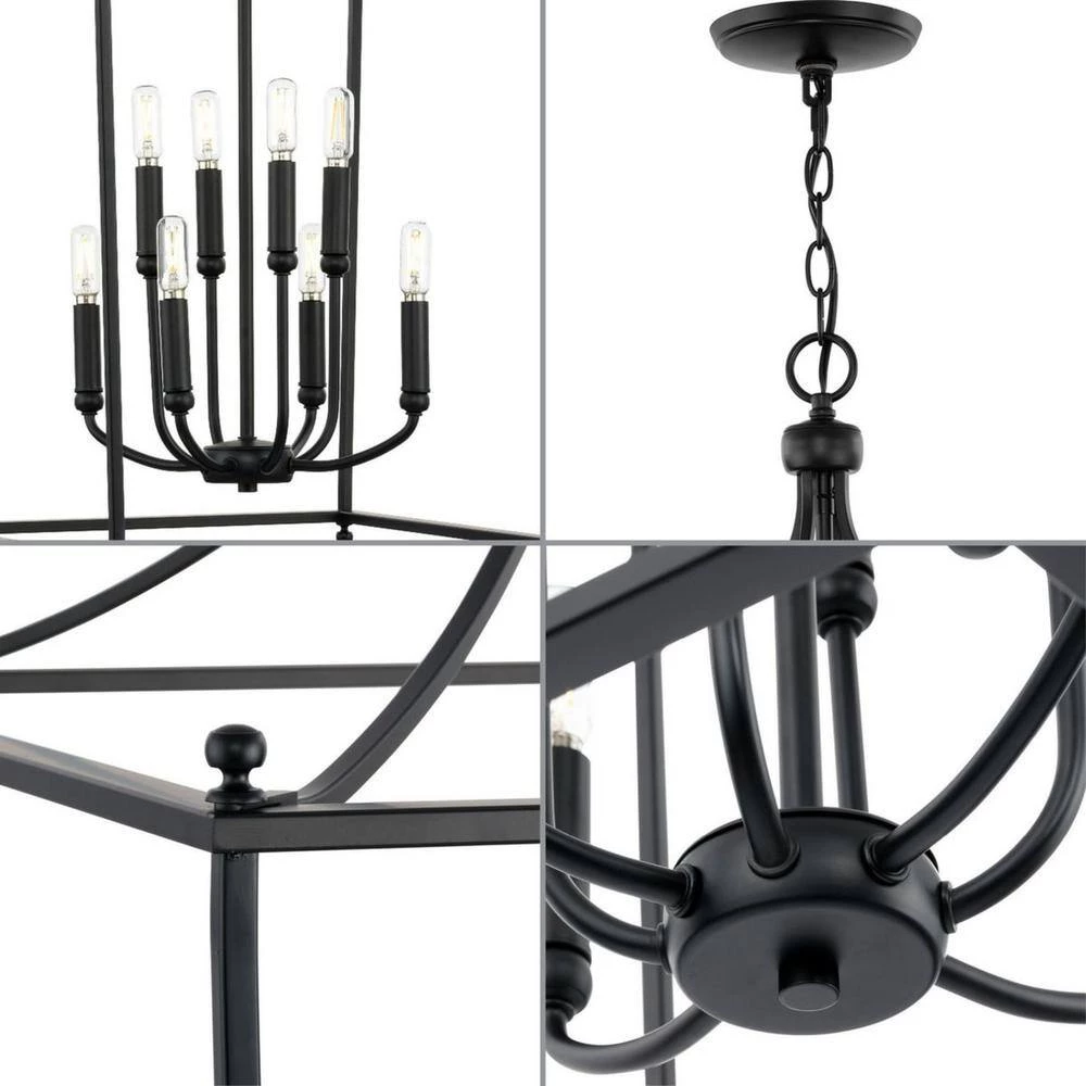 Parkhurst 20 in. 8-Light Matte Black New Traditional Chandelier for Foyer by Progress Lighting 10 Parkhurst 20 in. 8-Light Matte Black New Traditional Chandelier for Foyer by Progress Lighting - Image 8