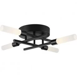 Quadrant LED 4-Light Matte Black Frosted Glass Modern Flush Mount Ceiling Light by Progress Lighting -Progress Lighting Shop matte black progress lighting flush mount lights p350209 031 30 44 1000