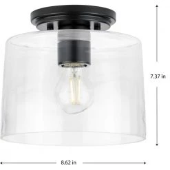 Adley Collection 1-Light Matte Black Clear Glass New Traditional Flush Mount Light by Progress Lighting -Progress Lighting Shop matte black progress lighting flush mount lights p350213 31m 66 1000