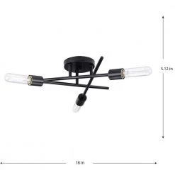 Astra 18 in. 3-Light Matte Black Modern Semi-Flush Mount Light by Progress Lighting -Progress Lighting Shop matte black progress lighting flush mount lights p350225 31m fa 1000