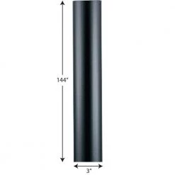 Outdoor 12' Matte Black Commercial Grade Aluminum Post for use with Outdoor Lanterns by Progress Lighting -Progress Lighting Shop matte black progress lighting light poles p5394 31 76 1000