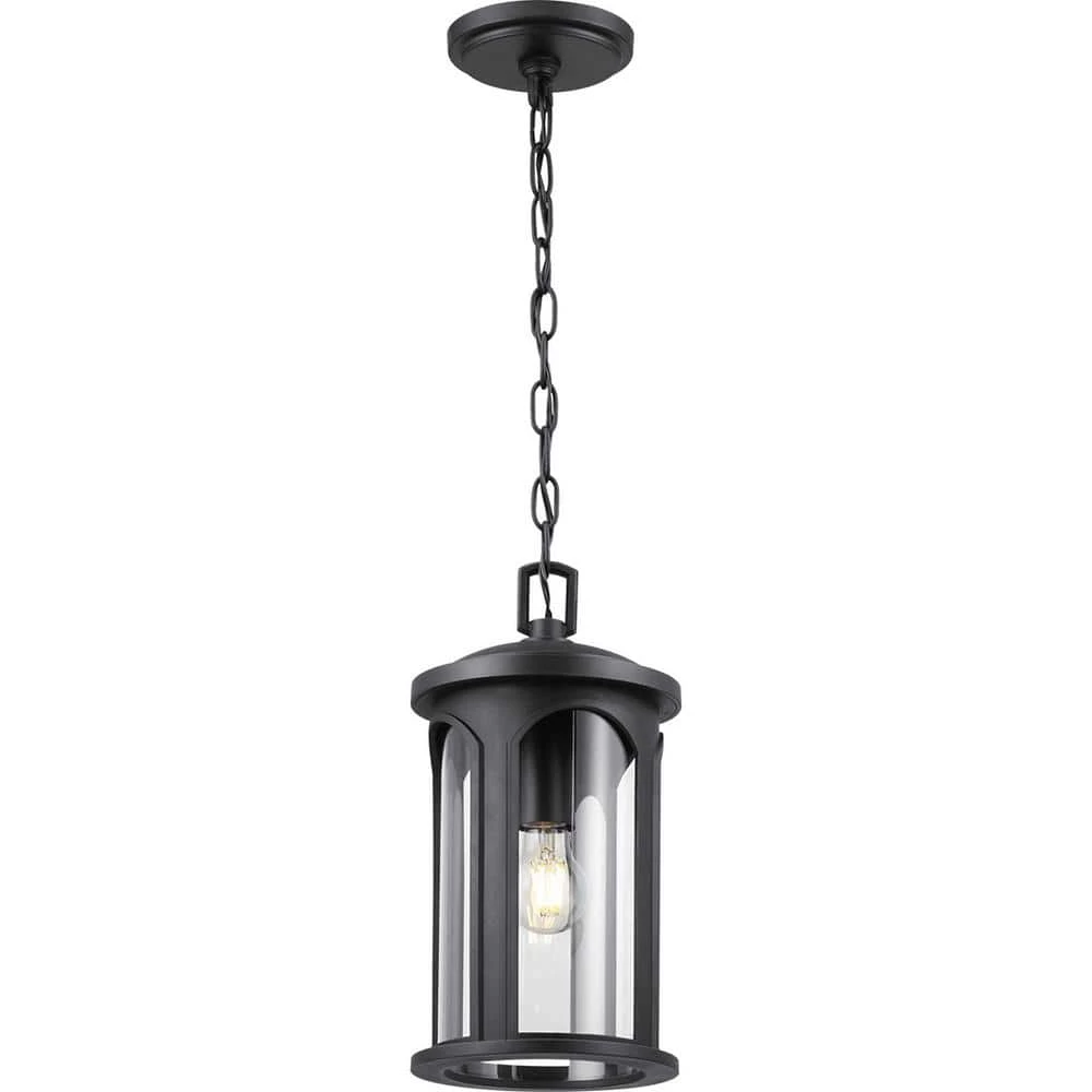 Faywood 1-Light Matte Black Outdoor Pendant Light with Clear Glass by Progress Lighting 5 Faywood 1-Light Matte Black Outdoor Pendant Light with Clear Glass by Progress Lighting - Image 3
