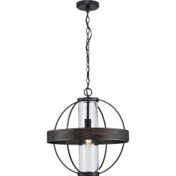 Terrace 1-Light Matte Black Clear Seeded Glass Global Outdoor Hanging Light by Progress Lighting -Progress Lighting Shop matte black progress lighting outdoor pendant lights p550111 31m 4f 1000