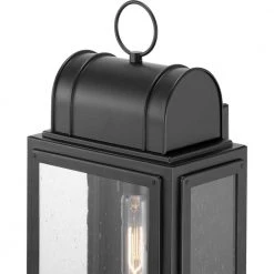 Landstone 1-Light 17 in. Matte Black Outdoor Wall Lantern with Clear Glass by Progress Lighting -Progress Lighting Shop matte black progress lighting outdoor sconces p560204 031 44 1000