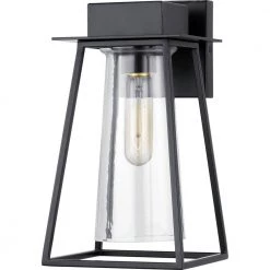 Raineville 1-Light 12 in. Matte Black Outdoor Wall Lantern with Clear Glass by Progress Lighting