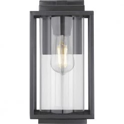 Macstreet 12 in. 1-Light Matte Black Modern Outdoor Wall Lantern with Clear Glass by Progress Lighting -Progress Lighting Shop matte black progress lighting outdoor sconces p560221 031 44 1000