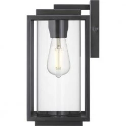 Macstreet 12 in. 1-Light Matte Black Modern Outdoor Wall Lantern with Clear Glass by Progress Lighting -Progress Lighting Shop matte black progress lighting outdoor sconces p560221 031 4f 1000