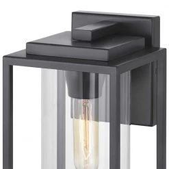 Macstreet 12 in. 1-Light Matte Black Modern Outdoor Wall Lantern with Clear Glass by Progress Lighting -Progress Lighting Shop matte black progress lighting outdoor sconces p560221 031 fa 1000