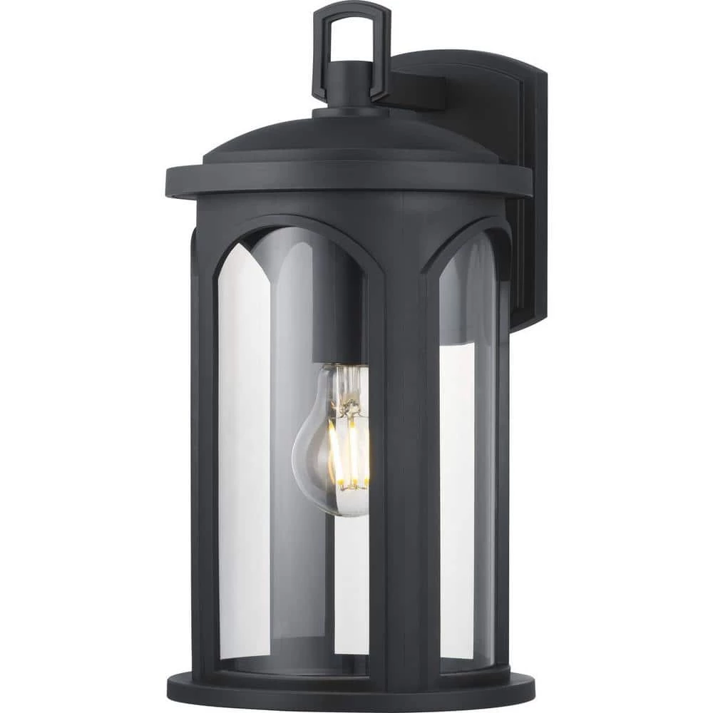 Faywood 1-Light 14 in. Matte Black Outdoor Wall Lantern with Clear Glass by Progress Lighting 3 Faywood 1-Light 14 in. Matte Black Outdoor Wall Lantern with Clear Glass by Progress Lighting