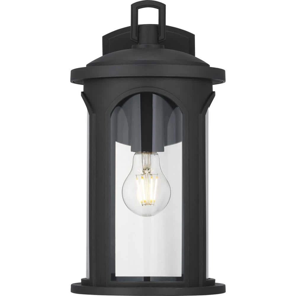 Faywood 1-Light 14 in. Matte Black Outdoor Wall Lantern with Clear Glass by Progress Lighting 4 Faywood 1-Light 14 in. Matte Black Outdoor Wall Lantern with Clear Glass by Progress Lighting - Image 2