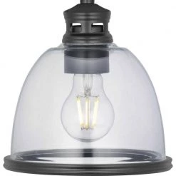 Pelzer 1-Light Matte Black Mini-Pendant with Clear Glass Shade by Progress Lighting -Progress Lighting Shop matte black progress lighting pendant lights p500339 31m 1f 1000