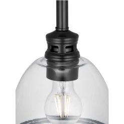 Pelzer 1-Light Matte Black Mini-Pendant with Clear Glass Shade by Progress Lighting -Progress Lighting Shop matte black progress lighting pendant lights p500339 31m 44 1000