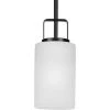 League Collection 1-Light Matte Black Etched Glass Modern Farmhouse Mini-Pendant Hanging Light by Progress Lighting -Progress Lighting Shop matte black progress lighting pendant lights p500341 31m 64 1000