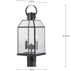 Canton Heights 2-Light Matte Black Outdoor Post Lantern with Clear Beveled Glass by Progress Lighting 15 Canton Heights 2-Light Matte Black Outdoor Post Lantern with Clear Beveled Glass by Progress Lighting -Progress Lighting Shop matte black progress lighting post light sets p540040 031 76 1000