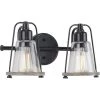 Conway 2-Light Matte Black Clear Seeded Glass Farmhouse Wall Light by Progress Lighting -Progress Lighting Shop matte black progress lighting vanity lighting p300296 031 64 1000