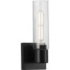 Clarion 1-Light Matte Black Clear Glass Modern Wall Light by Progress Lighting 1 Clarion 1-Light Matte Black Clear Glass Modern Wall Light by Progress Lighting -Progress Lighting Shop matte black progress lighting vanity lighting p300299 031 64 1000
