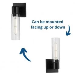 Clarion 1-Light Matte Black Clear Glass Modern Wall Light by Progress Lighting -Progress Lighting Shop matte black progress lighting vanity lighting p300299 031 c3 1000