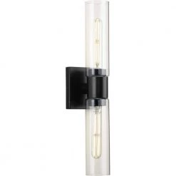 Clarion 2-Light Matte Black Clear Glass Modern Wall Light by Progress Lighting -Progress Lighting Shop matte black progress lighting vanity lighting p300300 031 c3 1000