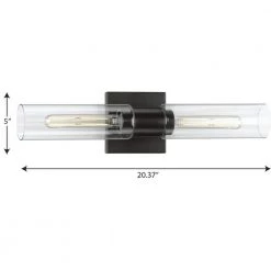 Clarion 2-Light Matte Black Clear Glass Modern Wall Light by Progress Lighting -Progress Lighting Shop matte black progress lighting vanity lighting p300300 031 fa 1000