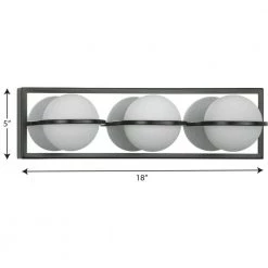 Pearl LED Collection 3-Light Matte Black Opal Glass LED Modern Wall Light by Progress Lighting -Progress Lighting Shop matte black progress lighting vanity lighting p300312 031 30 c3 1000