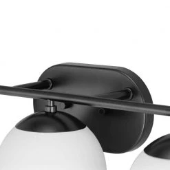 Hartnett 8 in. 3-Light Matte Black Vanity Light with Satin Brass Accents and Etched Opal Glass Shades by Progress Lighting -Progress Lighting Shop matte black progress lighting vanity lighting p300336 31m 4f 1000