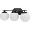 Hartnett 8 in. 3-Light Matte Black Vanity Light with Satin Brass Accents and Etched Opal Glass Shades by Progress Lighting -Progress Lighting Shop matte black progress lighting vanity lighting p300336 31m 64 1000