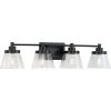 Hinton 33.5 in. 4-Light Matte Black Clear Seeded Glass Farmhouse Bath Vanity Light by Progress Lighting 1 Hinton 33.5 in. 4-Light Matte Black Clear Seeded Glass Farmhouse Bath Vanity Light by Progress Lighting -Progress Lighting Shop matte black progress lighting vanity lighting p300351 31m 64 1000