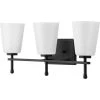 Glenville 7.3 in. 3-Light Matte Black Vanity Light with Etched White Glass Shades by Progress Lighting -Progress Lighting Shop matte black progress lighting vanity lighting p300352 31m 64 1000