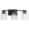 Gilmour Collection 20 in. 3-Light Matte Black Craftsman Vanity Light with Clear Glass Shades for Bath and Vanity by Progress Lighting -Progress Lighting Shop matte black progress lighting vanity lighting p300379 31m 64 1000