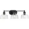 Singleton 26.5 in. 3-Light Matte Black Vanity Light with Clear Glass Shades by Progress Lighting