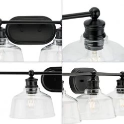 Singleton 36 in. 4-Light Matte Black Vanity Light with Clear Glass Shades by Progress Lighting -Progress Lighting Shop matte black progress lighting vanity lighting p300398 31m c3 1000