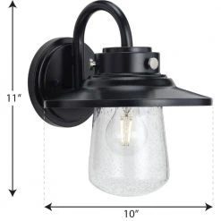 Tremont 1-Light Matte Black Clear Seeded Glass Industrial Outdoor Medium Wall Lantern Light by Progress Lighting -Progress Lighting Shop matte black progress lighting vanity lighting p560263 031 1d 1000
