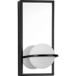 Pearl LED 1-Light Matte Black LED Wall Sconce with Opal Glass Shade Integrated LED Modern Wall Light by Progress Lighting