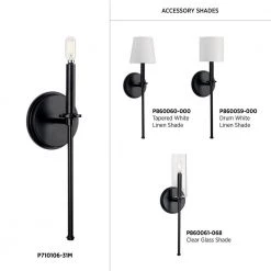 Elara 5.75 in. 1-Light Matte Black New Traditional Wall Sconce for Bathroom by Progress Lighting -Progress Lighting Shop matte black progress lighting vanity lighting p710106 31m fa 1000