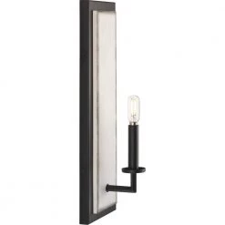 Galloway 1-Light 18 in. Matte Black Modern Farmhouse Wall Bracket with Distressed White Accents by Progress Lighting -Progress Lighting Shop matte black progress lighting vanity lighting p710109 31m fa 1000