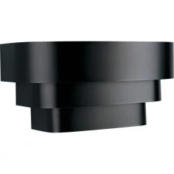 14 in. 1-Light Black Wall Sconce with Metal Shade by Progress Lighting