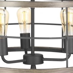 Fairforest 3-Light Matte Black with Aged Oak Accents Chandelier by Progress Lighting -Progress Lighting Shop matte black with aged oak accents progress lighting chandeliers p400241 031 4f 1000